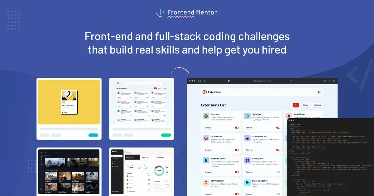 Frontend Mentor | Browse through the front-end coding challenges on Frontend Mentor. Find interesting projects to practice your HTML, CSS and JavaScript